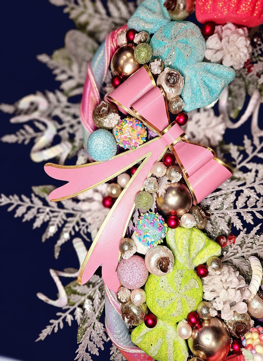 Candyland Cupcake Pastel Wreath