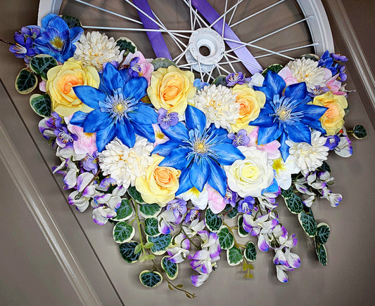 Bicycle Spoke Pastel Spring Wreath