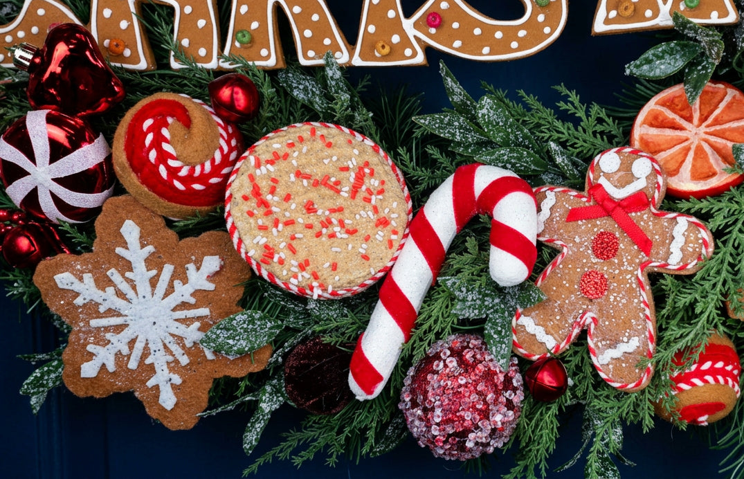 Merry Christmas Gingerbread Evergreen Wreath