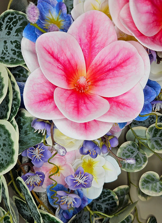 Pink Magnolia Stone Spiral Spring Wreath