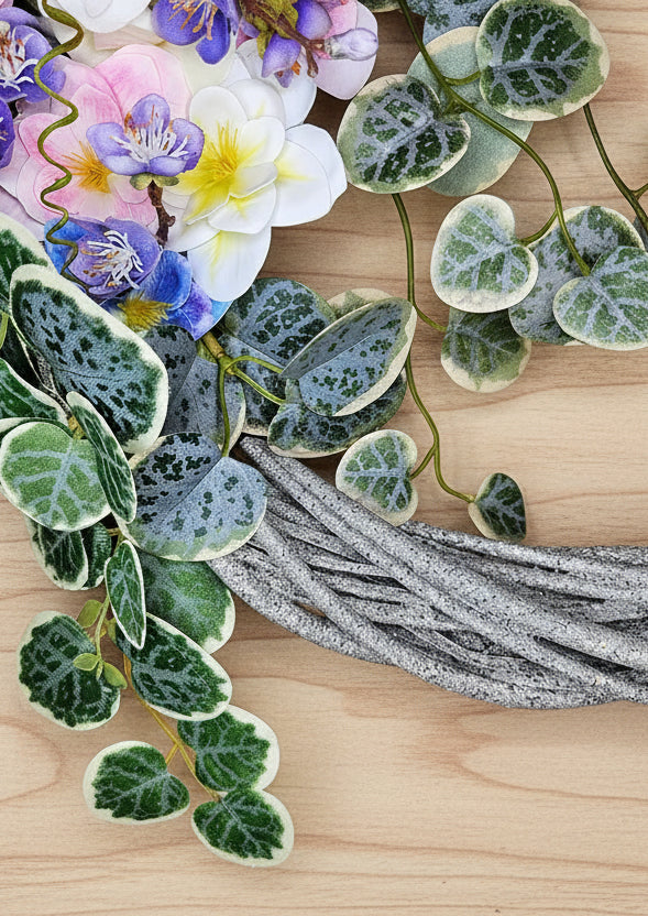 Pink Magnolia Stone Spiral Spring Wreath