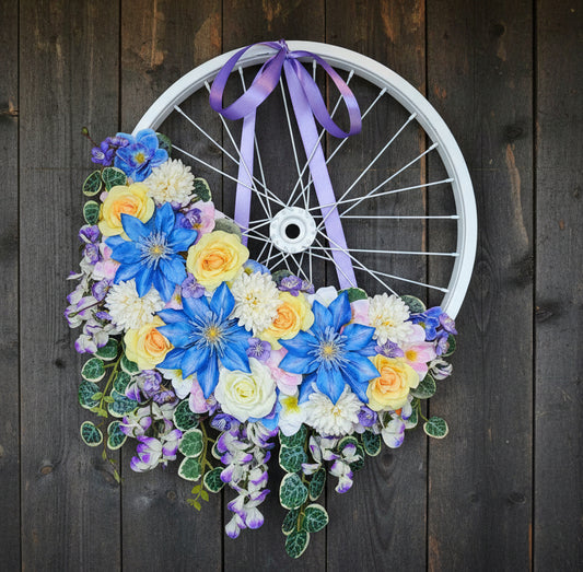 Bicycle Spoke Pastel Spring Wreath