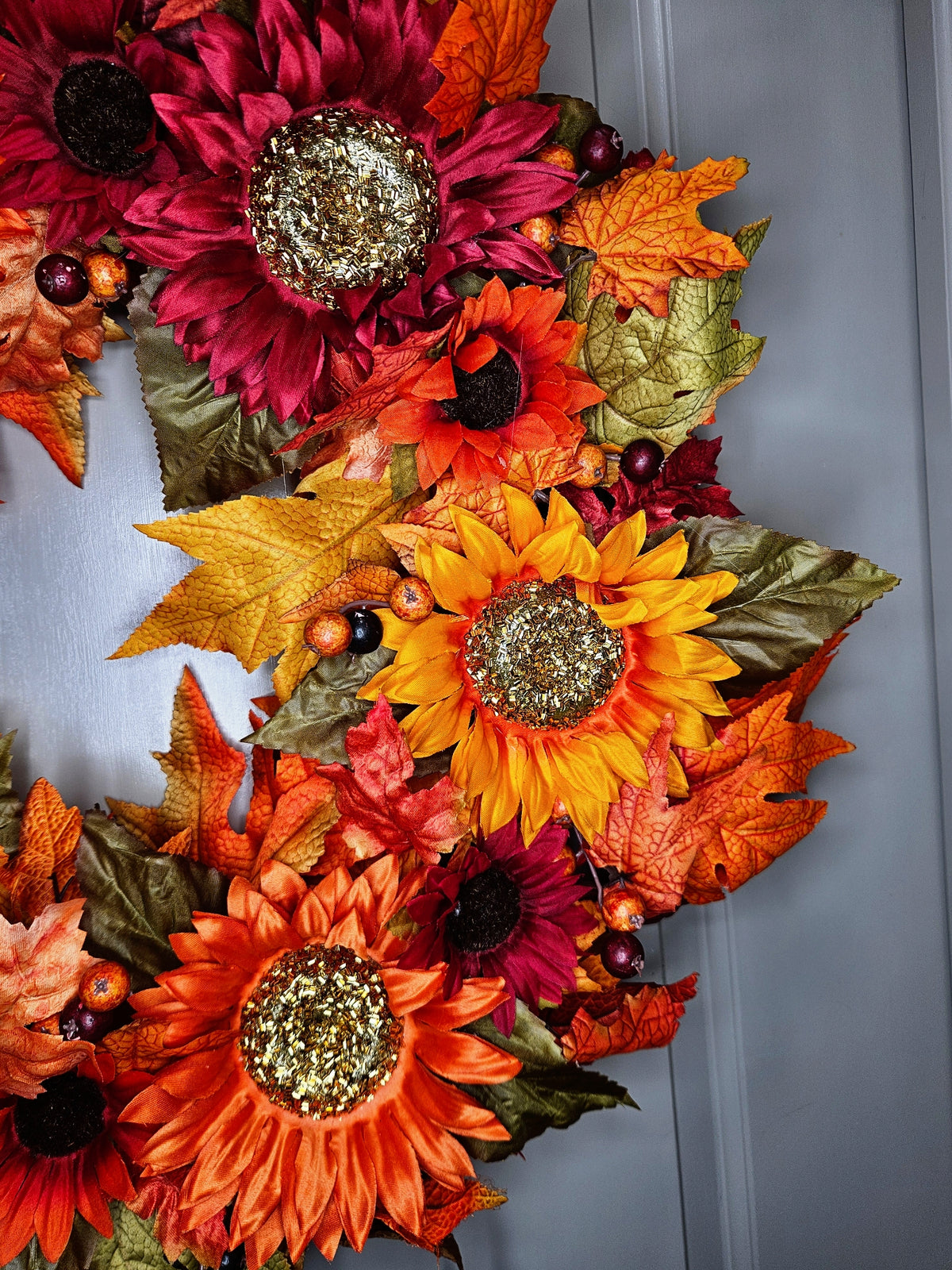 Sunflower Fall Foliage Autumn Wreath